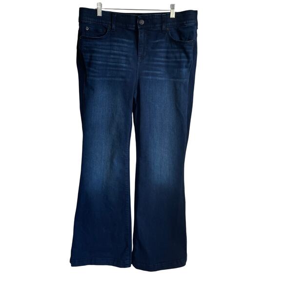 Torrid Jeans Bombshell Flare Super Soft Dark Wash Blue Sz 16 Western Rodeo Plus - Picture 1 of 10